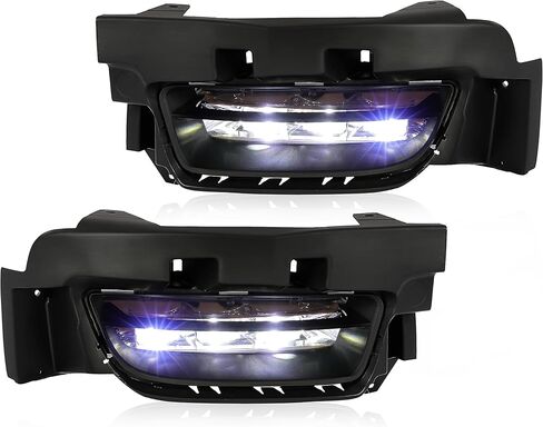 HECASA Pair LED Fog Light Assembly Compatible with 2015-2022 Dodge Charger/Charger SXT Front Bumper Fog Lamps w/Switch & Harness Driver Passenger Side Clear Lens (Plastic) in Saudi Arabia