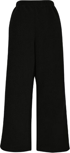 Women Fuzzy Pants Comfy Winter Warm Fleece Pj Bottoms Plush Wide Leg Lounge Trousers Pajama Pants Fluffy Sweatpants in Saudi Arabia