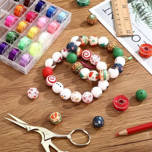 10 Rolls 0.8mm 1000 Yard Flat Stretchy Bracelet Strings with Organizing Cases Crystal Elastic Strings Bead Thread Cord for Jewelry Making Beading and Necklaces, Multicolor in Saudi Arabia