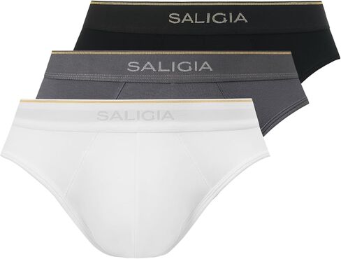 SALIGIA Men’s Modal Briefs 3-Pack – Sexy, Tag-Free & Ultra Soft Underwear with No Fly Pouch, Breathable Comfort in Kuwait