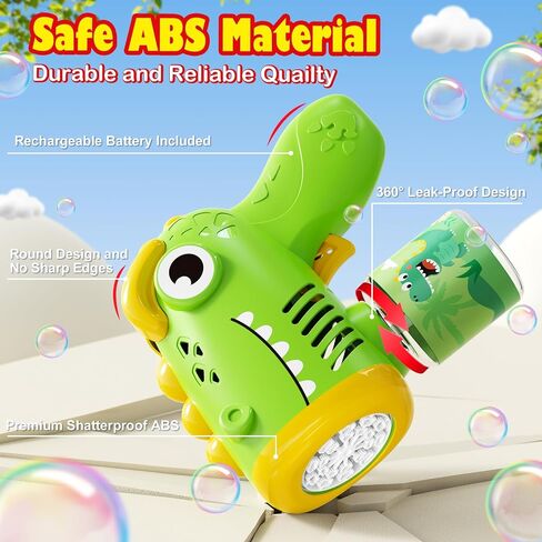 Kids Bubble Gun 2 Pack Dino Bubble Machine Gun for Toddlers with 4 Bubbles Solution Automatic 13-Hole Bubbles Blower Maker Bubbles for Kids Party Favors Stocking Stuffers Birthday Gift for Boys Girls in Saudi Arabia