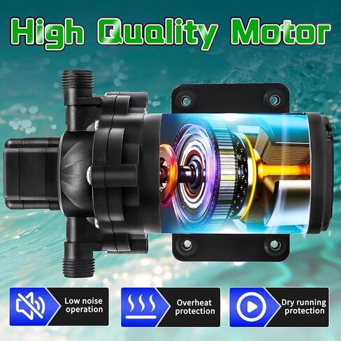 2088-594-154 Industrial Diaphragm Water Pump,198GPH,115V AC,1/2in,45PSI 3.3GPM Portable Electric Utility Industrial Pump for Beverage and Water Applications in Saudi Arabia
