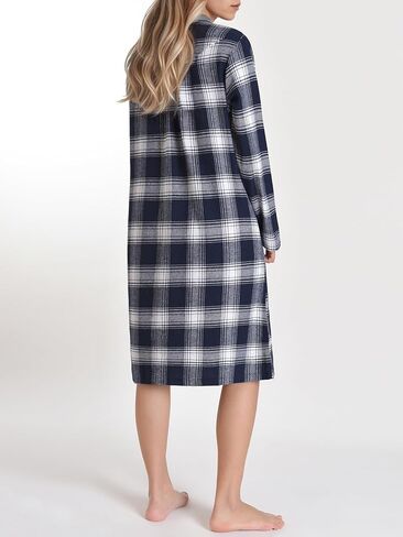 Latuza Women's Flannel Housecoat Button Down Duster Robe in Saudi Arabia