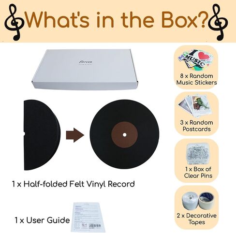 لوحة نشرة الموسيقى 16 بوصة ، لوحة دبوس Retro Vinyl Record مع دبابيس ، معلقة بدون حفر مع شريط لاصق ، لديكور جدار نوم المكتب المنزلي ، هدية لعشاق الموسيقى (براون) in Saudi Arabia
