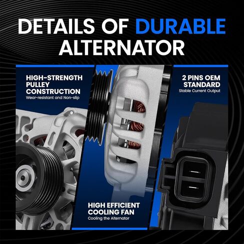 11471 Alternator Compatible with Kia Soul 2010 2011 1.6L L4, 12V 90Amp Replace# 37300-2B101 373002-B400 2655447 2608339 373002B101 in Saudi Arabia