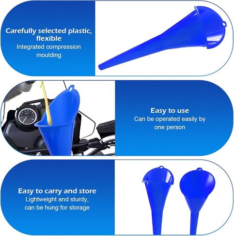 2PCS Car Oil Funnel, Plastic Long Neck Fuel Funnel Kit, Universal Engine Oil Funnels, for Fuel Change, Gas, Lubricants, Auto Accessories in Saudi Arabia