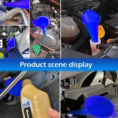 2PCS Car Oil Funnel, Plastic Long Neck Fuel Funnel Kit, Universal Engine Oil Funnels, for Fuel Change, Gas, Lubricants, Auto Accessories in Saudi Arabia