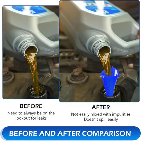 2PCS Car Oil Funnel, Plastic Long Neck Fuel Funnel Kit, Universal Engine Oil Funnels, for Fuel Change, Gas, Lubricants, Auto Accessories in Saudi Arabia