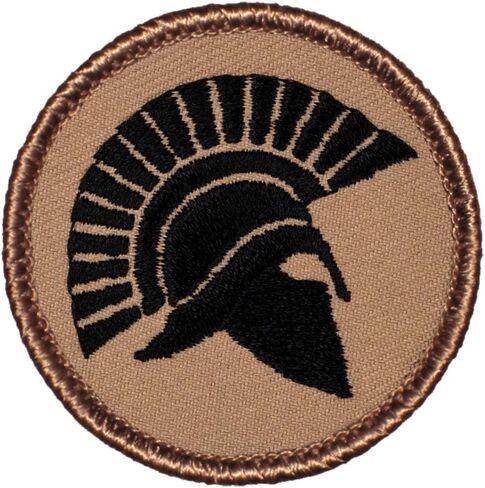 Spartan Silhouette Patrol Patch - 2" Diameter Round Embroidered Patch (Hook & Loop Fastener) in Saudi Arabia