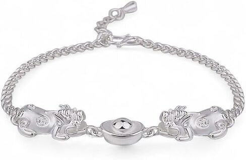 925 Sterling Silver Foo Dog Fashion Jewelry Sharms Bracelet Bracelet بأسعار معقولة أساور مطابقة إكسسوارات أنيقة يرتدي المجوهر in Saudi Arabia