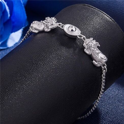 925 Sterling Silver Foo Dog Fashion Jewelry Sharms Bracelet Bracelet بأسعار معقولة أساور مطابقة إكسسوارات أنيقة يرتدي المجوهر in Saudi Arabia