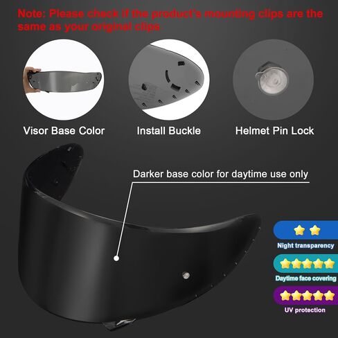 PSLER CWR-1 VISOR- RF-1200 VISOR X14 Face Shield Replace for CWR-1 RF1200 X-SPIRIT NXR Z7 X14 ، Black in Kuwait