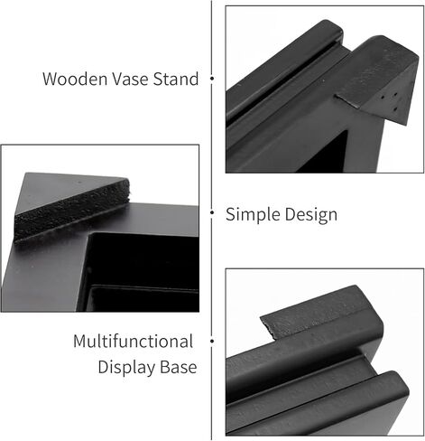 Mdeoosky Wooden Display Stand - قاعدة عرض خشب المستطيل مع الناهضين - زهرية الناهض ، إبريق الشاي ، قاعدة مصباح الحوض - ديكور المنزل - 7.67 "W x 6.29" D x 1.69 "H (أسود) in Saudi Arabia