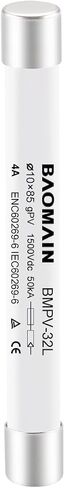 Baomain 1500VDC Solar PV Fuse, gPV-Type Fuse Link, Wire Fusible 10 x 85 mm 50kA Photovoltaic Fuses, BMPV-32L CE Pack of 5 (1Amp) in Saudi Arabia