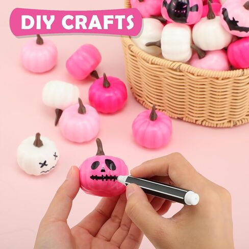 Thyle 24 Pcs Mini Artificial Pumpkins Bulk Fall Foam Pumpkins Thanksgiving Fake Harvest Ornaments Decoration for Autumn Halloween Party Centerpiece Home Decor Crafts (Pink Series) in Saudi Arabia