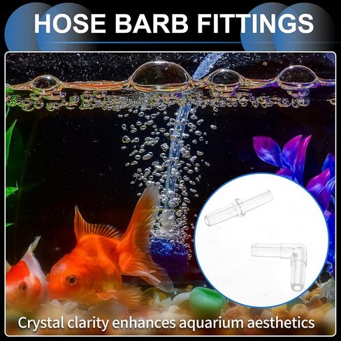 Plastic Hose Barb Fittings, 3/16" Stright Barb Connector L Shaped 2 Way Barb Fitting Plastic Clear, 1 Set in Saudi Arabia