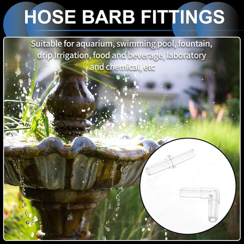 Plastic Hose Barb Fittings, 3/16" Stright Barb Connector L Shaped 2 Way Barb Fitting Plastic Clear, 1 Set in Saudi Arabia