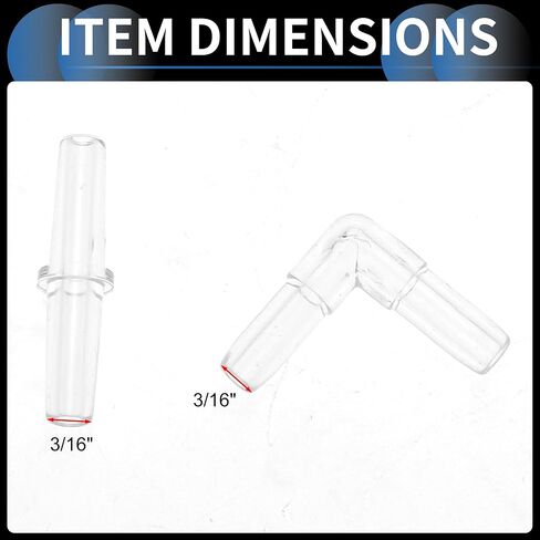 Plastic Hose Barb Fittings, 3/16" Stright Barb Connector L Shaped 2 Way Barb Fitting Plastic Clear, 1 Set in Saudi Arabia