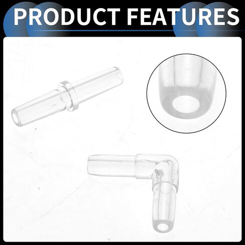 Plastic Hose Barb Fittings, 3/16" Stright Barb Connector L Shaped 2 Way Barb Fitting Plastic Clear, 1 Set in Saudi Arabia