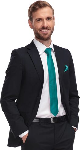 trilece Ties for Men - Mens Solid Color Formal Necktie and Pocket Square Sets in Saudi Arabia