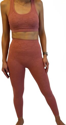 E&H Activewear Pat-Pated Sport Bra و High-Maist Leggings-25 "inseam ، طباعة الأزهار ، النسيج الناعم ، تمرين يوجا التحكم في البطن in Kuwait