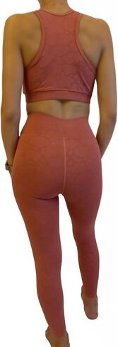 E&H Activewear Pat-Pated Sport Bra و High-Maist Leggings-25 "inseam ، طباعة الأزهار ، النسيج الناعم ، تمرين يوجا التحكم في البطن in Kuwait
