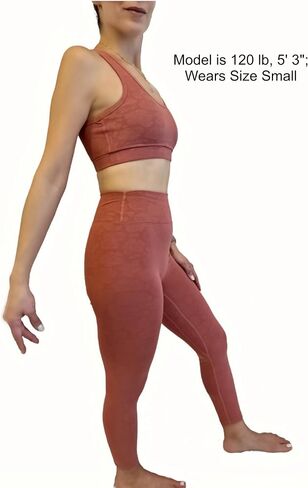 E&H Activewear Pat-Pated Sport Bra و High-Maist Leggings-25 "inseam ، طباعة الأزهار ، النسيج الناعم ، تمرين يوجا التحكم في البطن in Kuwait