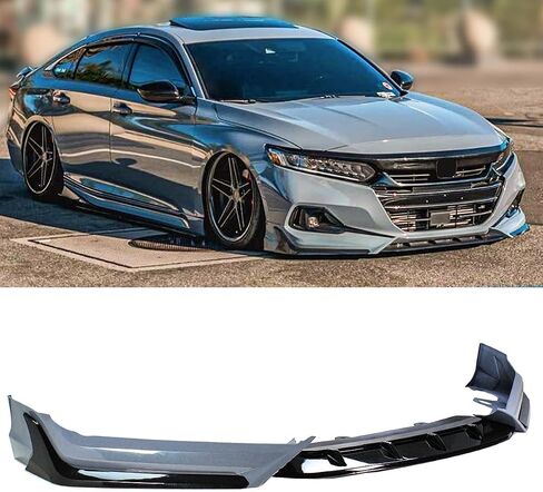 ACR Style JDM Painted Two-Toned Gloss Black Sonic Grey Pearl Front Bumper Lip Splitter Kit Compatible for 2021 2022 Honda Accord EX LX Touring Sport in Saudi Arabia
