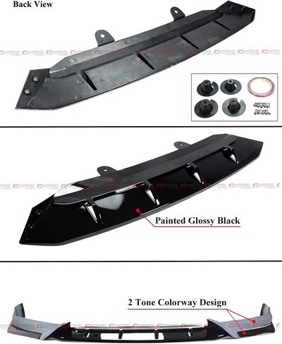 ACR Style JDM Painted Two-Toned Gloss Black Sonic Grey Pearl Front Bumper Lip Splitter Kit Compatible for 2021 2022 Honda Accord EX LX Touring Sport in Saudi Arabia