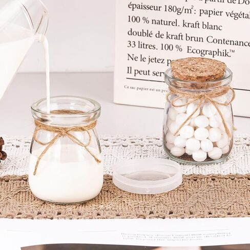 24 PCS حفلات استحمام الطفل الحفلات للضيوف ، هدايا استحمام الطفل للضيوف ، 3.4 أوقية زجاجات ماسون صغيرة مع أغطية الفلين ، ملصقات ، علامات الملصقات ، خيوط ، أكياس عضوية ، جرة حلوى صغيرة للفتيات in Kuwait