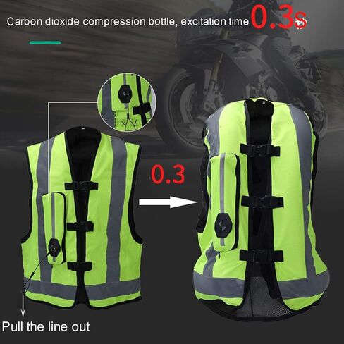 Motorcycle Vest With Airbag Racing Suit Safety Equipment Used For Motorcycle Riding And Equestrian Sports Reflective Motorcycle Airbag Vest For Men And Women ( Color : Green , Size : XX-Large ) in Saudi Arabia