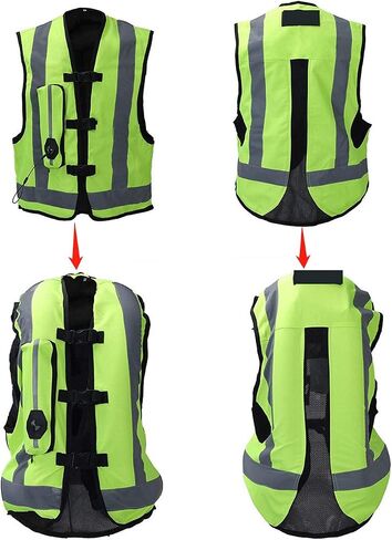Motorcycle Vest With Airbag Racing Suit Safety Equipment Used For Motorcycle Riding And Equestrian Sports Reflective Motorcycle Airbag Vest For Men And Women ( Color : Green , Size : XX-Large ) in Saudi Arabia