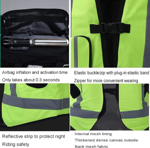 Motorcycle Vest With Airbag Racing Suit Safety Equipment Used For Motorcycle Riding And Equestrian Sports Reflective Motorcycle Airbag Vest For Men And Women ( Color : Green , Size : XX-Large ) in Saudi Arabia
