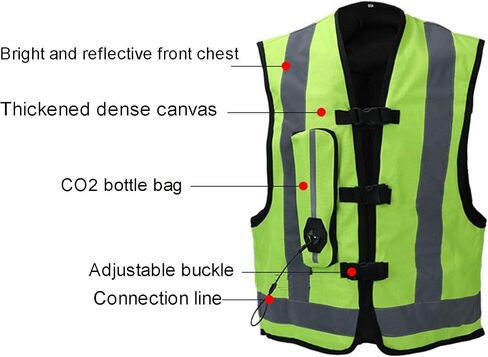 Motorcycle Vest With Airbag Racing Suit Safety Equipment Used For Motorcycle Riding And Equestrian Sports Reflective Motorcycle Airbag Vest For Men And Women ( Color : Green , Size : XX-Large ) in Saudi Arabia