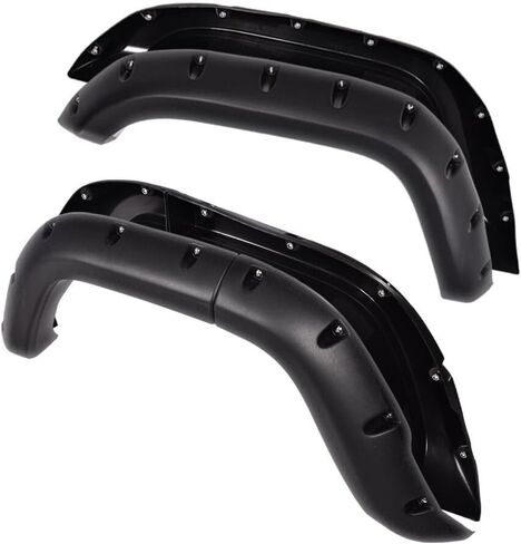 G-PLUS Fender Flares, Compatible with Jeep Cherokee XJ 1984-2001 4-Door Sport Utility Models [Not Fit Models with Side Skirts(Ground Kits),Body Modification], Textured Pocket Rivet Wheel Cover 6pcs in Saudi Arabia