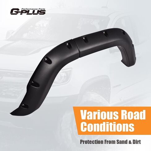 G-PLUS Fender Flares, Compatible with Jeep Cherokee XJ 1984-2001 4-Door Sport Utility Models [Not Fit Models with Side Skirts(Ground Kits),Body Modification], Textured Pocket Rivet Wheel Cover 6pcs in Saudi Arabia