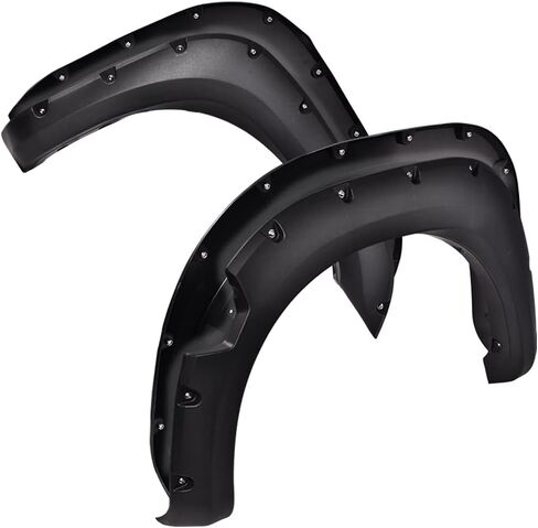 G-PLUS 4pcs Fender Flares Front & Rear Smooth, Compatible with Nissan Titan 2004-2015 Without Bedside Lockbox, Black Wheel Cover Protector, Pocket Rivet Bolt Style Vent Trim in Saudi Arabia