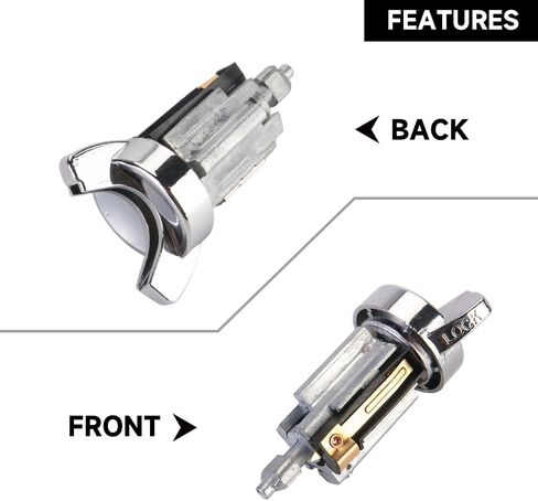 Ignition Switch Lock Cylinder with Keys for Ford B600 B700 1981-1989 for Ford F150 F250 F350 1985-1991 | 2 Keys, Silver Tone | Replaces E5TZ11582A, E4TZ11582B in Saudi Arabia