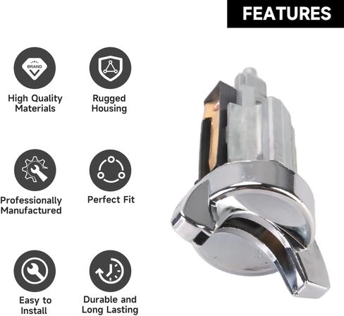 Ignition Switch Lock Cylinder with Keys for Ford B600 B700 1981-1989 for Ford F150 F250 F350 1985-1991 | 2 Keys, Silver Tone | Replaces E5TZ11582A, E4TZ11582B in Saudi Arabia