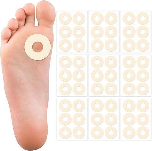 54 COUNT COUNS CUSHIES ومنصات الذرة ، وسائد ذرة مستديرة لأصابع القدم ، ومنصات الكالس ذات العصي الذاتية لقاع القدم ، ومنصات الذرة لتخفيف آلام القدمين وحماية الاحتكاك in Kuwait