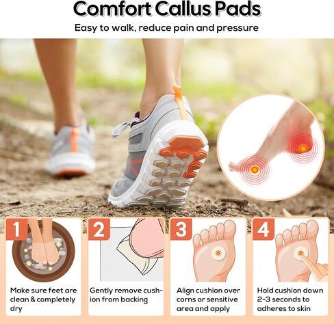 54 COUNT COUNS CUSHIES ومنصات الذرة ، وسائد ذرة مستديرة لأصابع القدم ، ومنصات الكالس ذات العصي الذاتية لقاع القدم ، ومنصات الذرة لتخفيف آلام القدمين وحماية الاحتكاك in Kuwait