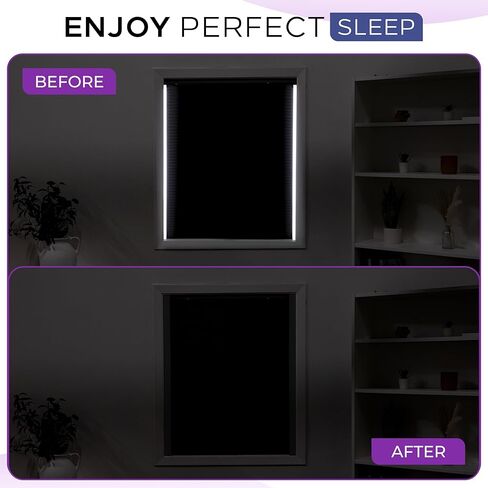 مسارات Time Time- شرائح حظر الضوء الأصلية PVC مصنوعة في حاصرات ضوء الإضاءة في الولايات المتحدة الأمريكية لظلال وعمى الستائر- استمتع بنوم أعمق وظلام تام (60 "قابلة للإزالة) قابلة للإزالة) in Kuwait