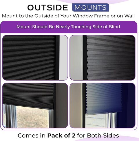 مسارات Time Time- شرائح حظر الضوء الأصلية PVC مصنوعة في حاصرات ضوء الإضاءة في الولايات المتحدة الأمريكية لظلال وعمى الستائر- استمتع بنوم أعمق وظلام تام (60 "قابلة للإزالة) قابلة للإزالة) in Kuwait