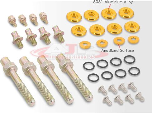 AJP Distributors JDM B-Series B16 B17 B18 B20 Low Profile Valve Cover Cup Washers Bolts Aluminum Engine Motor Kit Silver Compatible/Replacement For VTEC Civic Integra CRX Del Sol EF EG EK EM DC in Saudi Arabia