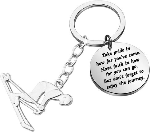 FUSTMW Skiing Keychain Ski Lover Gifts Snow Skiing Charm Gifts for Downhill Skier Gifts Skiing Accessories Keyring in Saudi Arabia