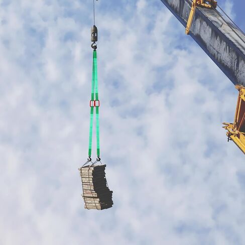 2 Pack 3.3 Ft Lifting Slings Straps with Hooks 4410 Lb Pounds Capacity Polyester Bridle Sling Heavy Duty Two Leg Lifting Slings and Straps for Engines Cranes Hoists Truck Cargo in Kuwait