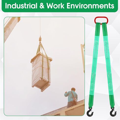 2 Pack 3.3 Ft Lifting Slings Straps with Hooks 4410 Lb Pounds Capacity Polyester Bridle Sling Heavy Duty Two Leg Lifting Slings and Straps for Engines Cranes Hoists Truck Cargo in Kuwait