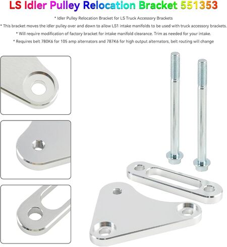 areyourshop 551353 BILLET IDLER BUNLOCATION BRACKET for Chevy Truck LS1 SWAP LQ4 LQ9 LSX 4.8L 5.3L 6.0L Models in Kuwait