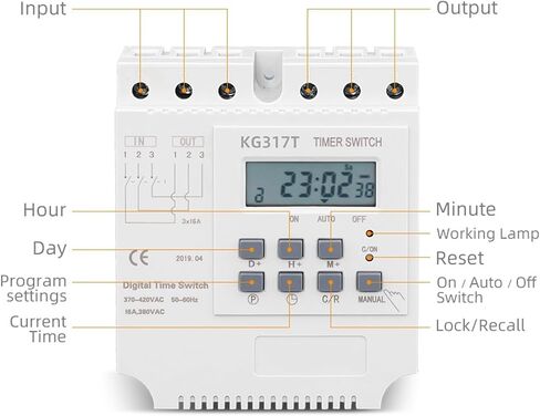 380V Digital Timer Switch Relay Electric Timer Timer مع 30 مرة تشغيل/إيقاف يوميًا/أسبوعيًا in Saudi Arabia