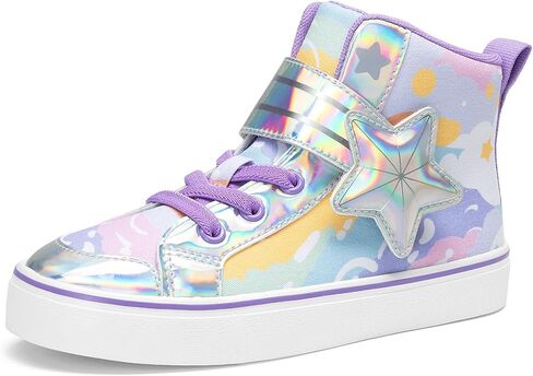 DREAM PAIRS Girls Sneakers High Top Hook and Loop Sparkly Shiny Comfortable Casual Walking Shoes for Toddler/Little/Big Kids in Saudi Arabia